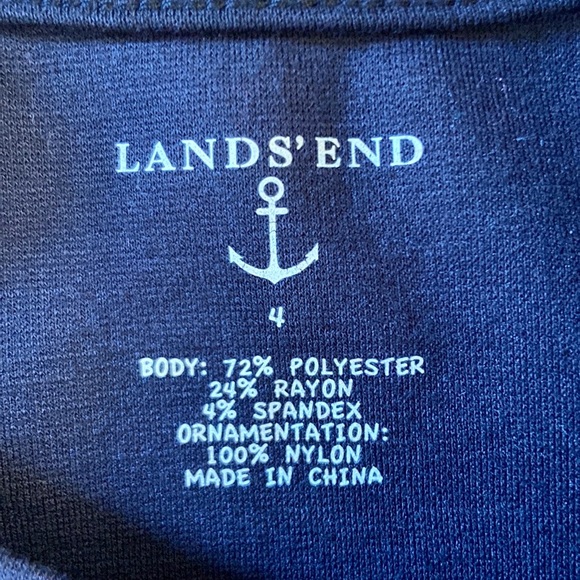 EUC Lands End Toddler Girls Black Ruffle Polka Dot Dress size 4 - Picture 3 of 3